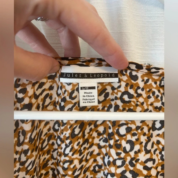Jules and Leopold Leopard print top black and mustard size L - Picture 4 of 7
